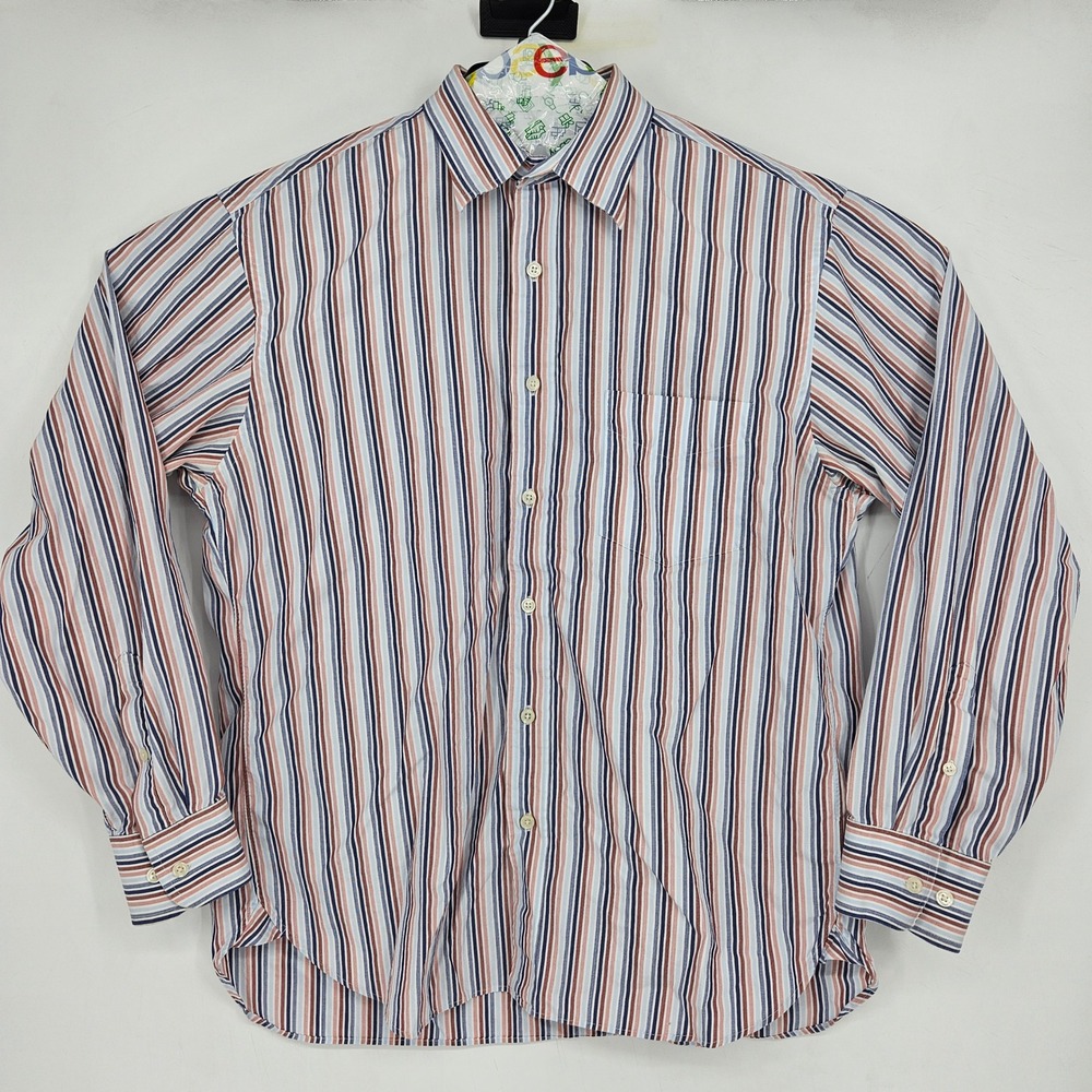 J Crew Shirt Mens Large 16 16.5 Striped Button Up Casual Long Sleeve FLAWS